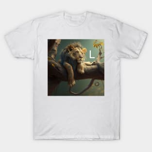 Letter L for Lounging Lion AdventuresOfSela T-Shirt